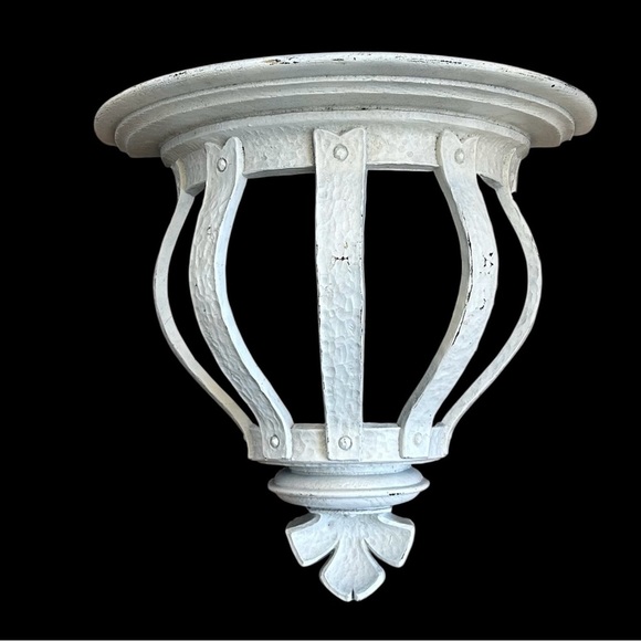 Shabby Chic White Wall Sconce - Picture 1 of 5